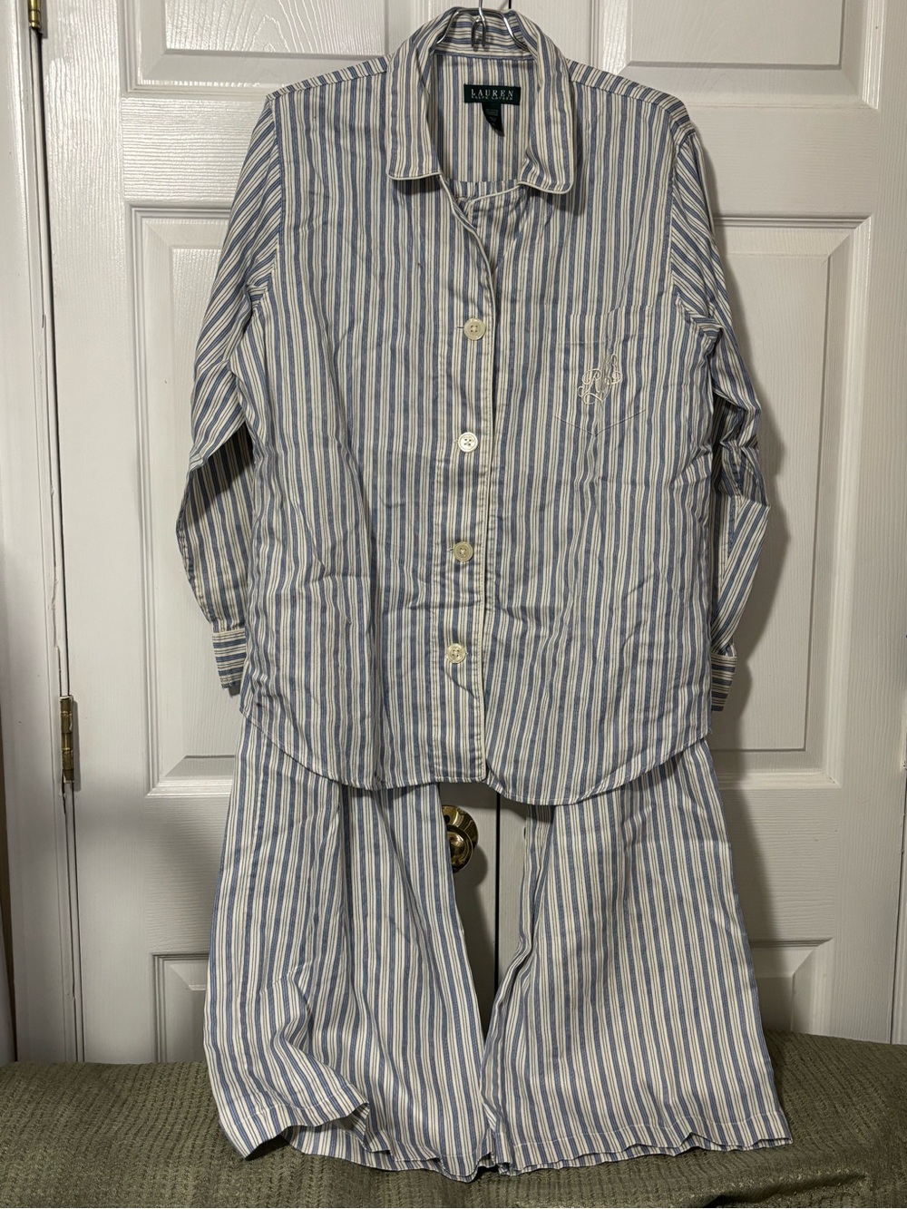 Lauren Ralph Lauren Striped Pajama Set Sz XL VGUC